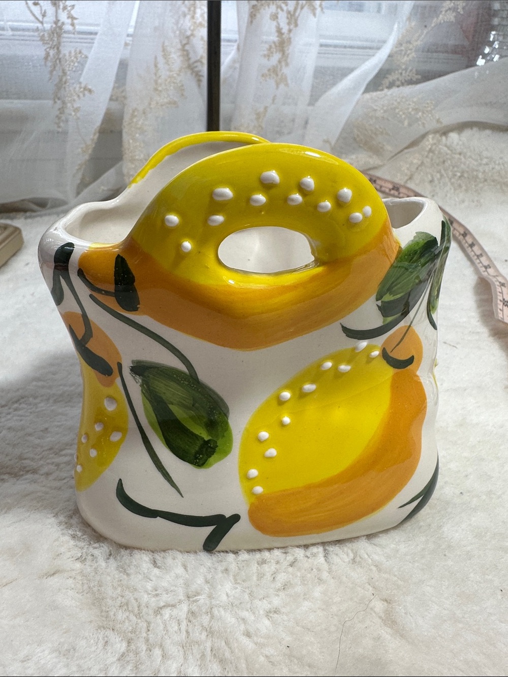 Ceramics anoru hand-painted Italian-style ceramic lemon purse vase